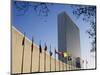 Line of Flags Outside the United Nations Building, Manhattan, New York City, USA-Nigel Francis-Mounted Photographic Print
