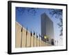 Line of Flags Outside the United Nations Building, Manhattan, New York City, USA-Nigel Francis-Framed Photographic Print