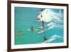 Line of Long Board Surfers-null-Framed Premium Giclee Print