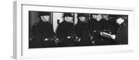 Line of Policemen at Rollcall-null-Framed Photographic Print