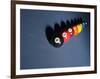 Line of Pool Balls on Blue Felt-null-Framed Photographic Print