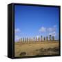 Line of Statues, Ahu Tongariki, Easter Island, Chile-Geoff Renner-Framed Stretched Canvas