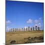 Line of Statues, Ahu Tongariki, Easter Island, Chile-Geoff Renner-Mounted Photographic Print