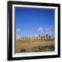 Line of Statues, Ahu Tongariki, Easter Island, Chile-Geoff Renner-Framed Photographic Print