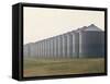 Line of Storage Bins for Corn, Unidentified Section of the Mid-West-John Zimmerman-Framed Stretched Canvas