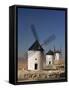 Line of Windmills Above the Village of Consuegra, Ruta De Don Quixote, Castile La Mancha, Spain-Michael Busselle-Framed Stretched Canvas