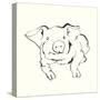 Line Pig II-Chris Paschke-Stretched Canvas