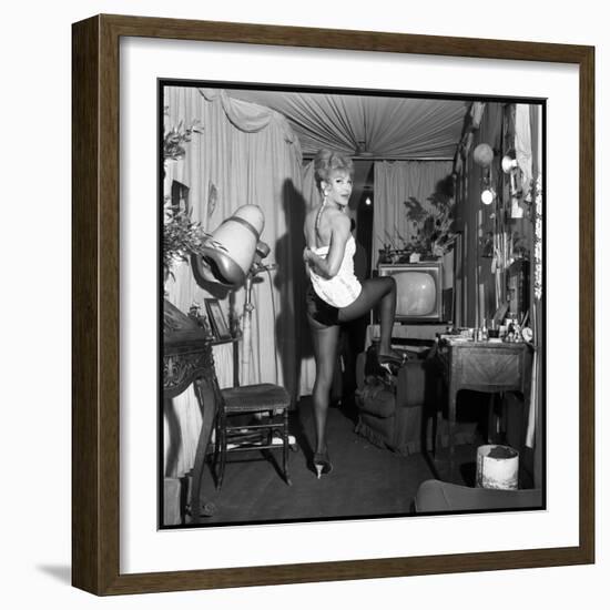 Line Renaud Backstage of the Famous Concert Hall "Le Casino De Paris", January 1962-Roldes-Framed Photographic Print