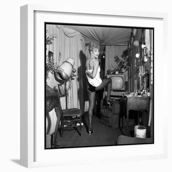 Line Renaud Backstage of the Famous Concert Hall "Le Casino De Paris", January 1962-Roldes-Framed Photographic Print