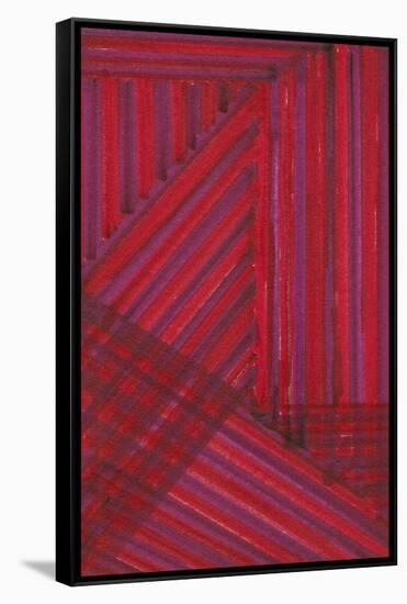 Line Study Red-Charles McMullen-Framed Stretched Canvas