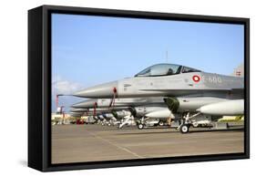 Line-Up of F-16A Mlu of the Royal Danish Air Force at Naval Air Station Sigonella-Stocktrek Images-Framed Stretched Canvas