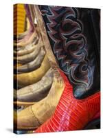 Line up of New Cowboy Boots in Old Scottsdale-Terry Eggers-Stretched Canvas