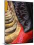 Line up of New Cowboy Boots in Old Scottsdale-Terry Eggers-Mounted Photographic Print