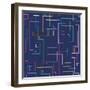 Linear Abstract Pattern-Jelena Z-Framed Art Print