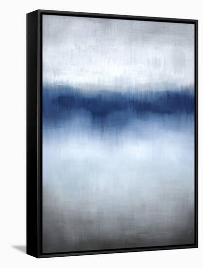 Linear Blue Horizon-Kari Taylor-Framed Stretched Canvas