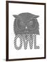 Linear - Owl-Myriam Tebbakha-Framed Giclee Print