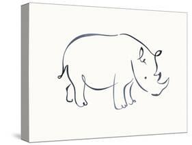 Linear Sketch - Rhino-Clara Wells-Stretched Canvas