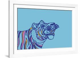 Linear Tiger-null-Framed Giclee Print
