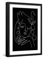 lineart_swan_black_vector_005-1x Studio II-Framed Giclee Print