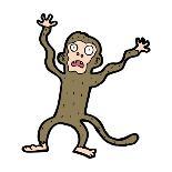 Cartoon Frightened Monkey-lineartestpilot-Art Print