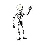 Cartoon Waving Skeleton-lineartestpilot-Art Print