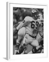 Linebacker for Kansas City Chiefs Sherrill Headrick in Action-null-Framed Premium Photographic Print