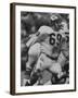 Linebacker for Kansas City Chiefs Sherrill Headrick in Action-null-Framed Premium Photographic Print