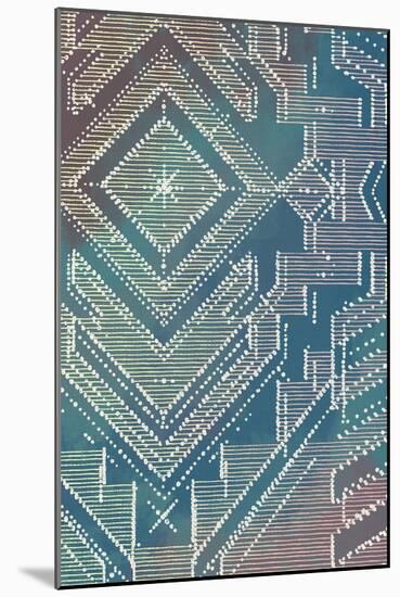 Lined Batik Pattern I-null-Mounted Art Print