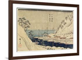 Lined Pine Trees at Uraga Port, C. 1840-1843-Utagawa Hiroshige-Framed Giclee Print