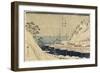 Lined Pine Trees at Uraga Port, C. 1840-1843-Utagawa Hiroshige-Framed Giclee Print