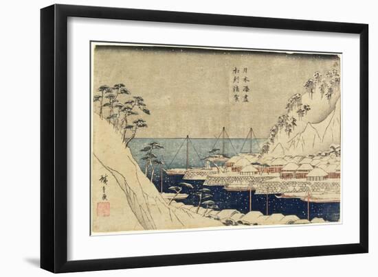 Lined Pine Trees at Uraga Port, C. 1840-1843-Utagawa Hiroshige-Framed Giclee Print