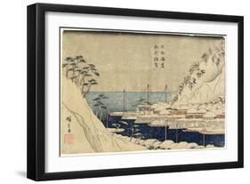 Lined Pine Trees at Uraga Port, C. 1840-1843-Utagawa Hiroshige-Framed Giclee Print