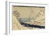 Lined Pine Trees at Uraga Port, C. 1840-1843-Utagawa Hiroshige-Framed Giclee Print