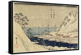 Lined Pine Trees at Uraga Port, C. 1840-1843-Utagawa Hiroshige-Framed Stretched Canvas