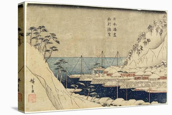 Lined Pine Trees at Uraga Port, C. 1840-1843-Utagawa Hiroshige-Stretched Canvas