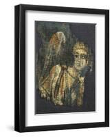 Linen Canvas Painting Portraying an Angel-null-Framed Giclee Print