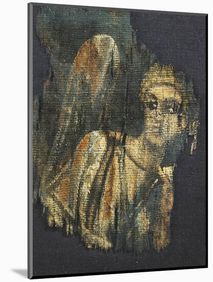 Linen Canvas Painting Portraying an Angel-null-Mounted Giclee Print