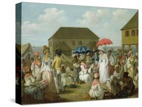 Linen Market, Dominica, c.1780-Agostino Brunias-Stretched Canvas