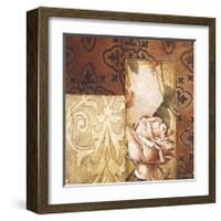 Linen Roses I-Linda Thompson-Framed Giclee Print