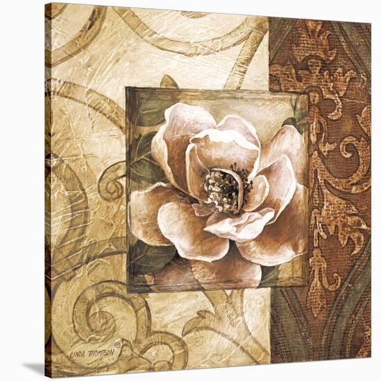 Linen Roses II-Linda Thompson-Stretched Canvas