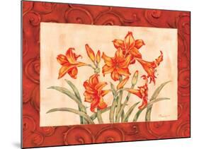 Linen Scroll Amaryllis-Paul Brent-Mounted Art Print