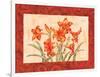 Linen Scroll Amaryllis-Paul Brent-Framed Art Print