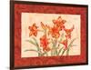 Linen Scroll Amaryllis-Paul Brent-Framed Art Print