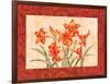 Linen Scroll Amaryllis-Paul Brent-Framed Art Print