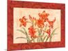 Linen Scroll Amaryllis-Paul Brent-Mounted Art Print