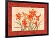 Linen Scroll Amaryllis-Paul Brent-Framed Art Print