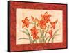 Linen Scroll Amaryllis-Paul Brent-Framed Stretched Canvas