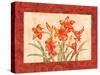 Linen Scroll Amaryllis-Paul Brent-Stretched Canvas