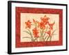 Linen Scroll Amaryllis-Paul Brent-Framed Art Print