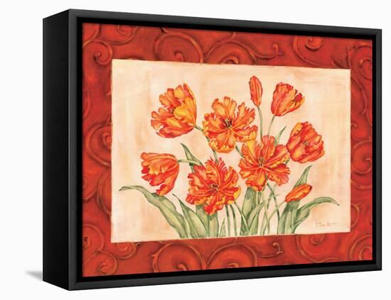 Linen Scroll Tulip-Paul Brent-Framed Stretched Canvas